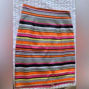 Worthington Skirt 8 Stripes Midi Pencil Zipper NWOT